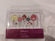 Novelty Cake Candles - Space and Fruit = Mixed Selection. 24 Packs Approx RRP £100,