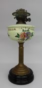 Victorian Oil Lamp with Hand Painted Floral Font
