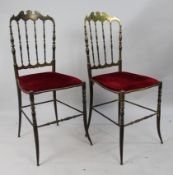 Pair of Italian Brass Chiavari Chairs