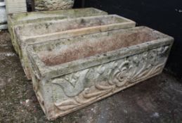Set of 3 Vintage Cast Stone Planters