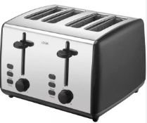 2 x Logic 4 Slice Toaster – Black. L04TBK19