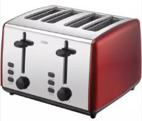 2 x Logic 4 Slice Toaster – Red. L04TR19