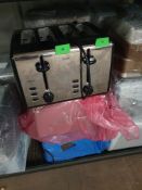 3 x Logik 4 Slice Toasters. Mixed Colours. Colour Mix May Vary From Photo