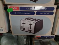 2 x Logic 4 Slice Toaster – Black. L04TBK19