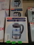 2 x Logik Glass Cordless Kettles. 3000w. 1.7L L17GK22