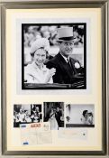1956 Queen Elizabeth and Prince Philip Original Signatures in Framed Presentation