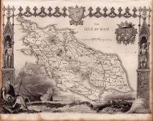 Isle Of Man Steel Engraved Victorian Thomas Moule Map.