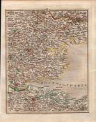 Essex Kent Colchester Chelmsford Southend - John Cary’s Antique 1794 Map.