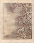 Lancashire Coast Blackpool Lake District John Carys Antique George III 1794 Map.