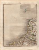 Lundy Island Camelford Launceston- John Cary's Antique 1794 Map.