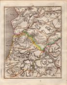 Cambrian Mountains Towyn Tregaron John Carys Antique 1794 Map.