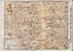 London Regent St Oxford St Marylebone Coloured Antique Map.