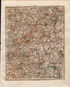 Birmingham Wolverhampton Warwick Stratford on Avon - John Cary’s Antique 1794 Map.