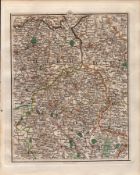 Cheshire Derbyshire Staffordshire John Carys Antique 1794 Map.