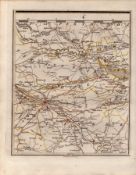 Glasgow, Stirling Livingstone Hamilton Falkirk John Cary’s Antique 1794 Map.