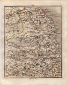 Northumberland Morpeth John Cary’s Antique George III 1794 Map.