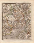 Bristol, Newport, Cardiff, Monmouth, - John Cary’s Antique 1794 Map.
