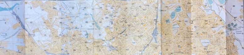 London & Environs Detailed Section 4 Antique Large Rare Map.