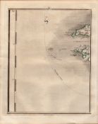 Pembrokeshire Coast Wales John Cary’s Antique George III 1794 Map.