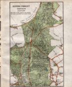 Epping Forest North Section Detailed Coloured Antique Map.