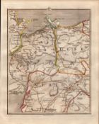 Snowdonia Bangor Caernarfon Bala Conwy John Cary’s Antique 1794 Map.