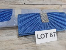 Lot 87; 3 x Blue Satin Clutch Handbags RRP £66