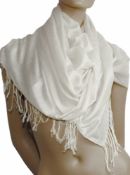 Lot 103; 6 x Blizzard White Pashmina Scarves RRP £120