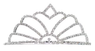 Lot 43; 2 x Diamante Princess Wedding Tiaras 6cm Tall RRP £46