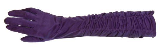 Lot 70; 4 x Long Satin Silky Ruffled Cadbury's Purple Premium Quality Gloves RRP £64