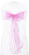 Lot 75; 100 Beautiful Pink Organza Chair Sashes RRP £120