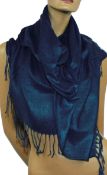 Lot 104; 6 x Dark Blue Pashmina Scarves RRP £120