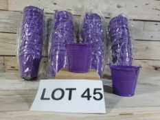 Lot 45; 48 x Decorative Metal Pails In Cadbury's Purple. RRP £120