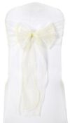 Lot 74; 100 Beautiful Ivory Organza Chair Sashes RRP £120