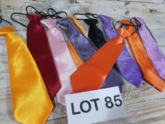 Lot 85; 10 x Satin Junior Ties In Various Colours RRP £30