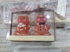 Lot 96; 6 x 2Pc Cute Gingerbread Bride & Groom Candle Favours RRP £24
