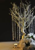 2 x 30M Approx. Pearlescent Decorative Acrylic Bead Strings Rolls With 14Mm Beads Combined RRP £7...