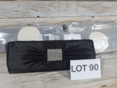 Lot 90; 4 x Black Satin Clutch Handbags RRP £66