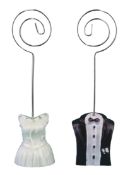 Lot 59; 10 x 2Pcs Of Bride & Groom Shaped Place Card Holders RRP £30