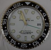 34 cm Silver Body Black Bazal White Dial clock