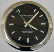34 cm Silver Body Black Dial clock