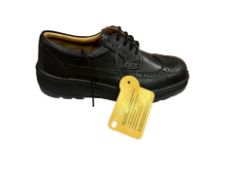 6 X Black Polished Brogue Work Shoes Sizes 6-8