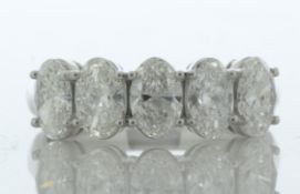 18ct White Gold Oval Five Stone Diamond Ring 2.11 Carats