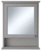 Brand New Boxed Savoy Bathroom Mirror Cabinet With Shelf - Gun Metal Grey RRP £224 *No Vat*