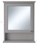 Brand New Boxed Savoy Bathroom Mirror Cabinet With Shelf - Gun Metal Grey RRP £224 *No Vat*