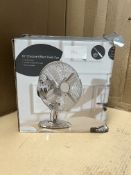 Morrisons Home 10 Inch Chrome Effect Desk Fan. RRP £26.99 - GRADE U