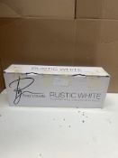 Peters Goods Rustic White Floating Shelves with Rails. RRP £29.99 - GRADE U