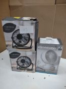 Lot of 3 Desk Fans RRP £34.99 - GRADE U