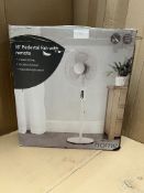 Morrisons Home 16 Inch Pedestal Fan with Remote. RRP £30.00 - GRADE U