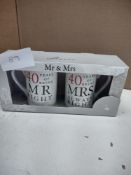 Mr & Mrs Mugs. RRP £14.99 - GRADE U