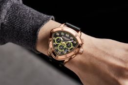 Gamages of London Hand Assembled Crest Automatic Rose Black - 5 Years Warranty and Free Delivery